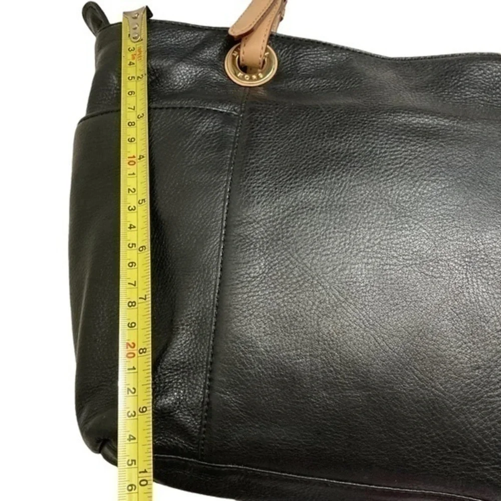 Michael Kors black leather tote bag